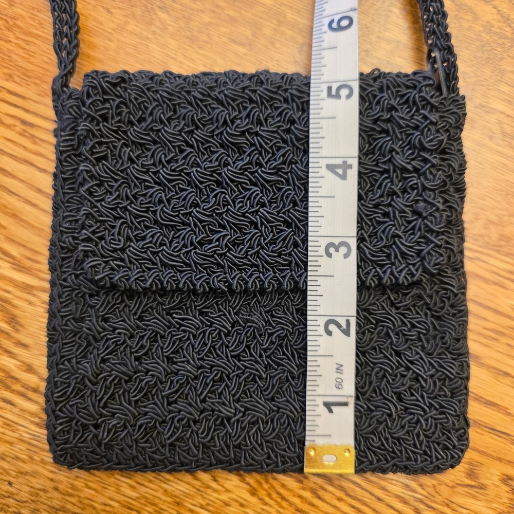 Black Crochet Evening Bag Small Chain‎ Strap Evening Pouch
